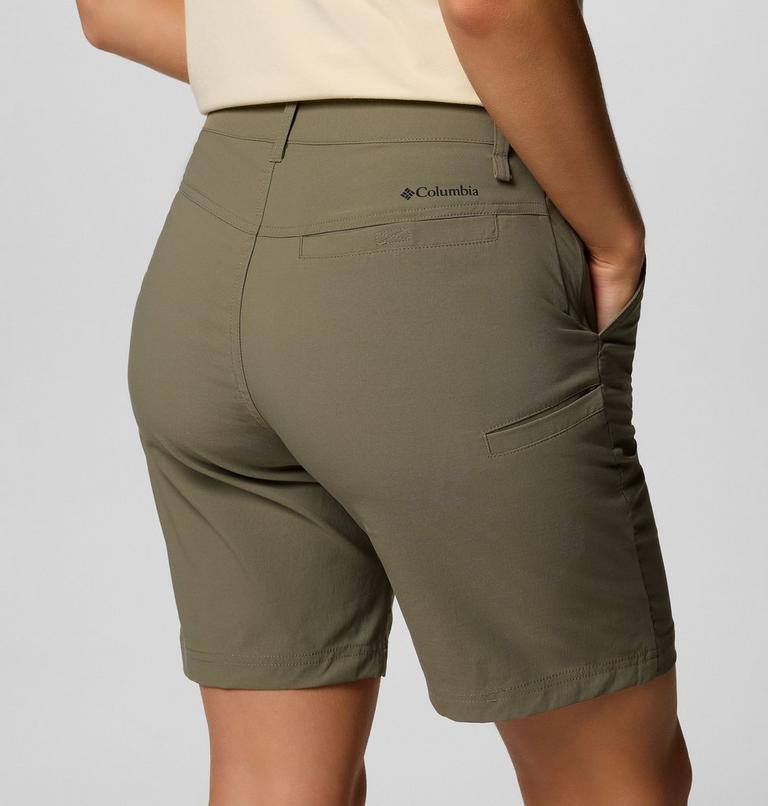 Women's Leslie Falls Long Hiking Shorts II, Color: Stone Green, image 5