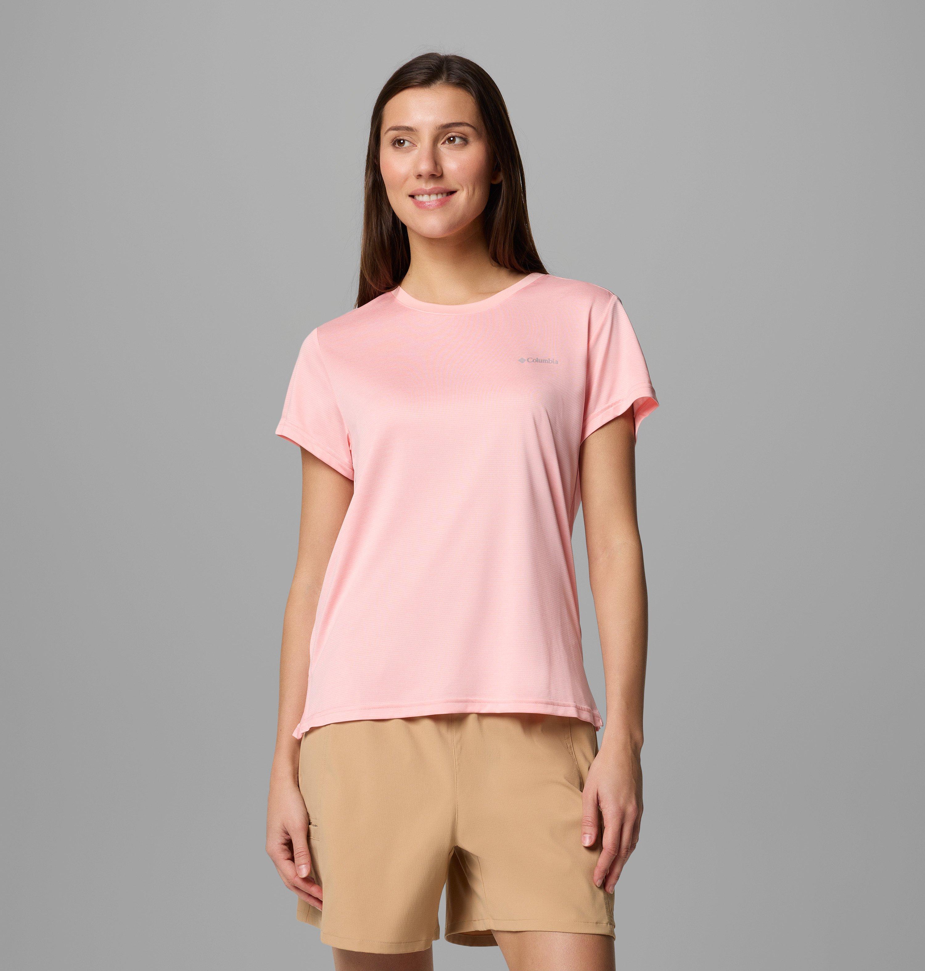 Columbia Sportswear Women's Red Columbia - Bluevista Hill™ Technical T-Shirt - Pink Sand Heather Large