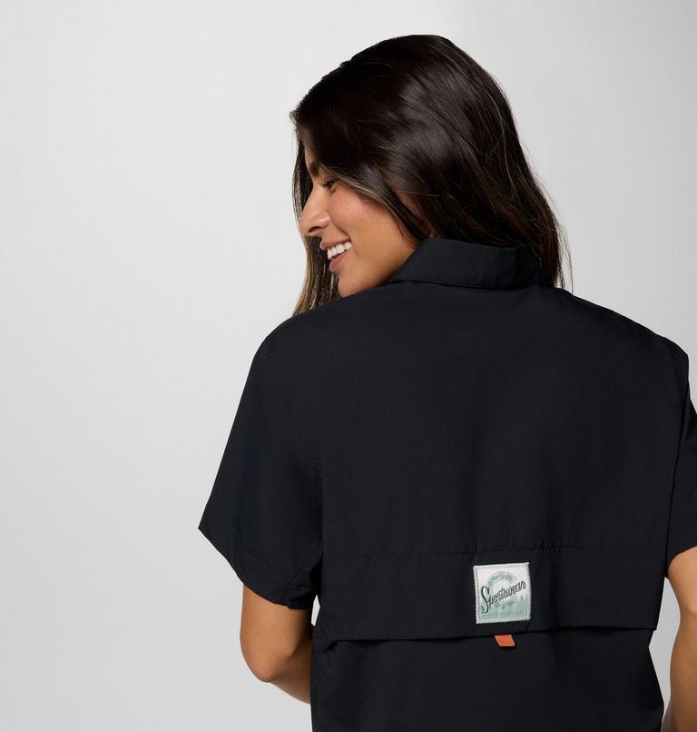 Camisa corta de manga corta Cove Beach para mujer, Color: Black, image 5
