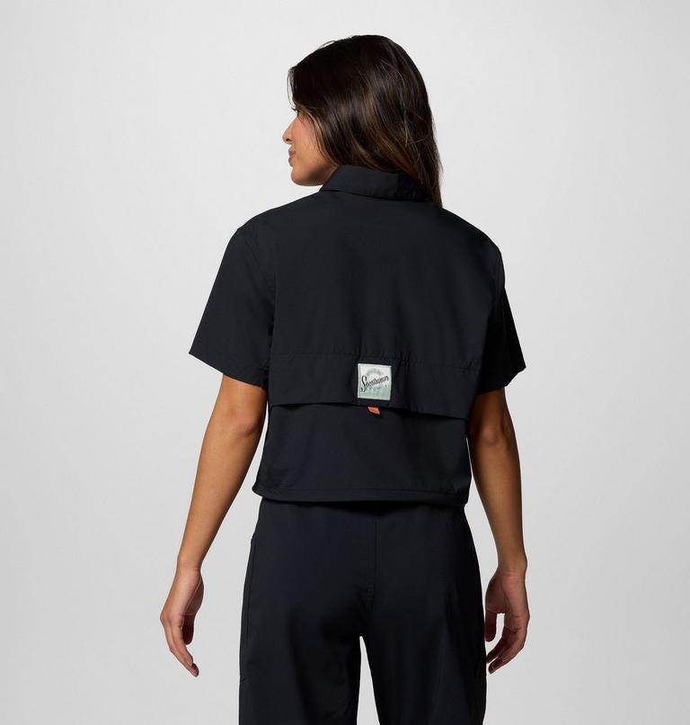 Camisa corta de manga corta Cove Beach para mujer, Color: Black, image 2