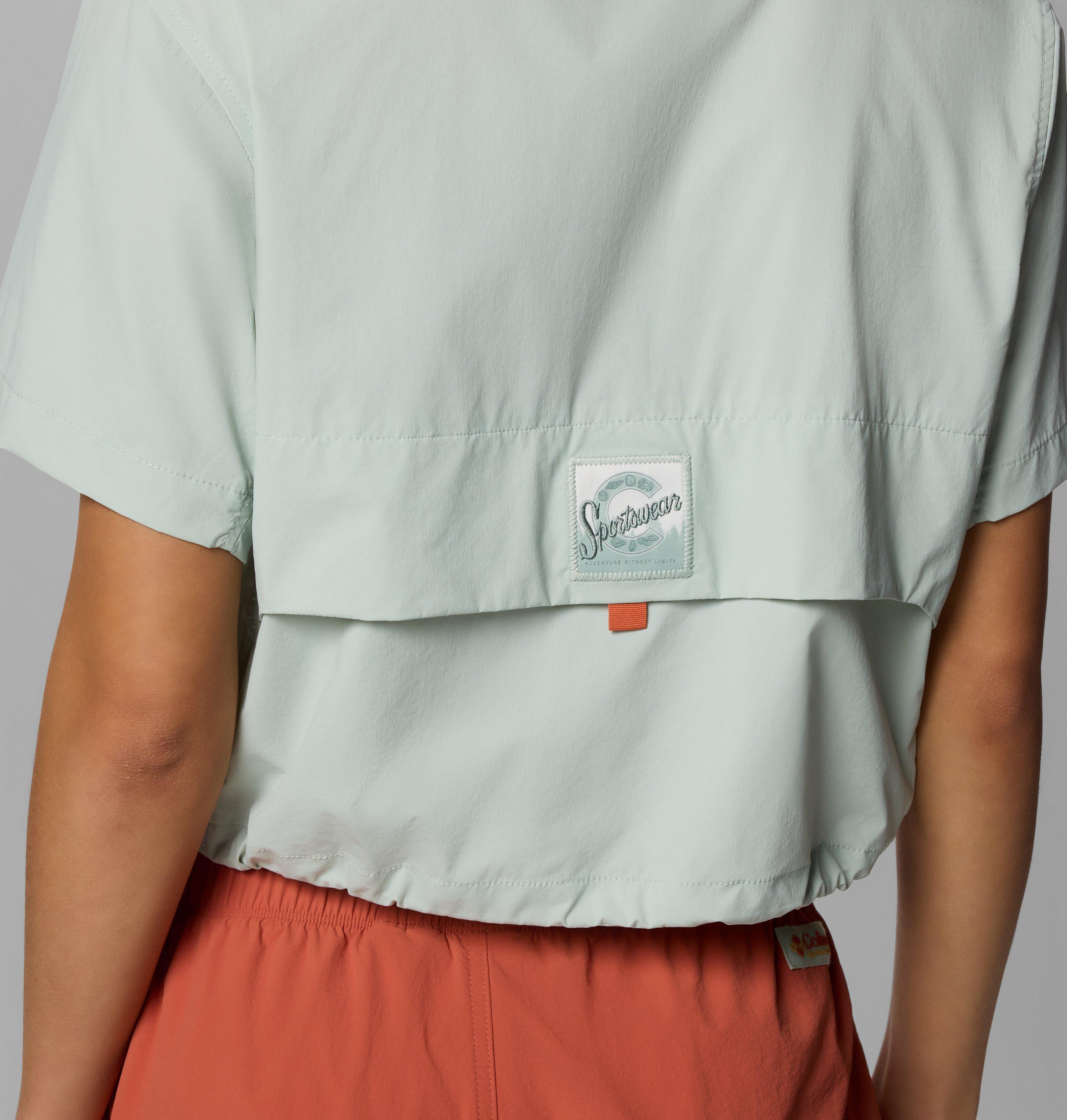 Women's Cove Beach Woven Cropped Short Sleeve Shirt 5