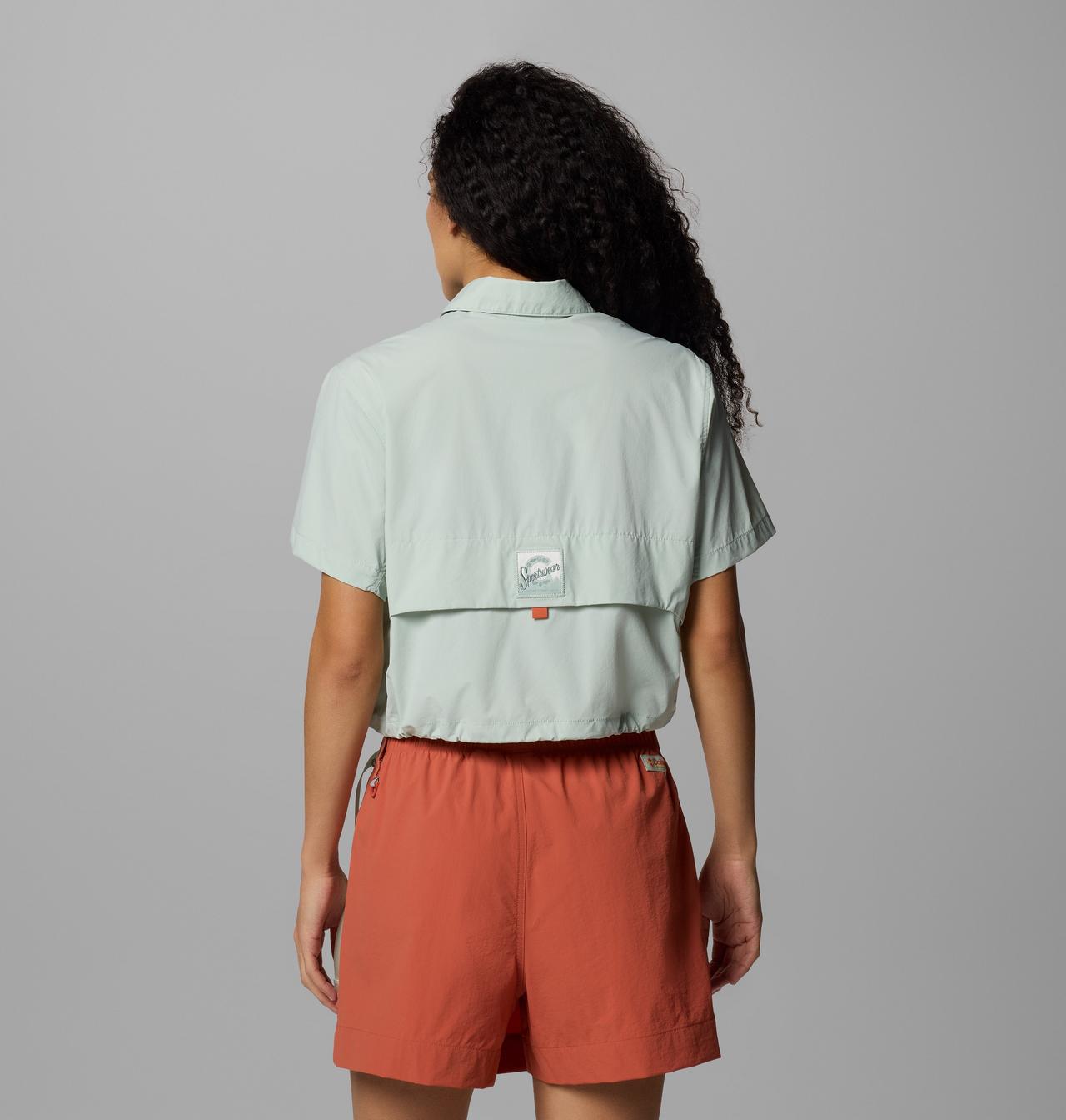 Women's Cove Beach™ Woven Cropped Short Sleeve Shirt 2
