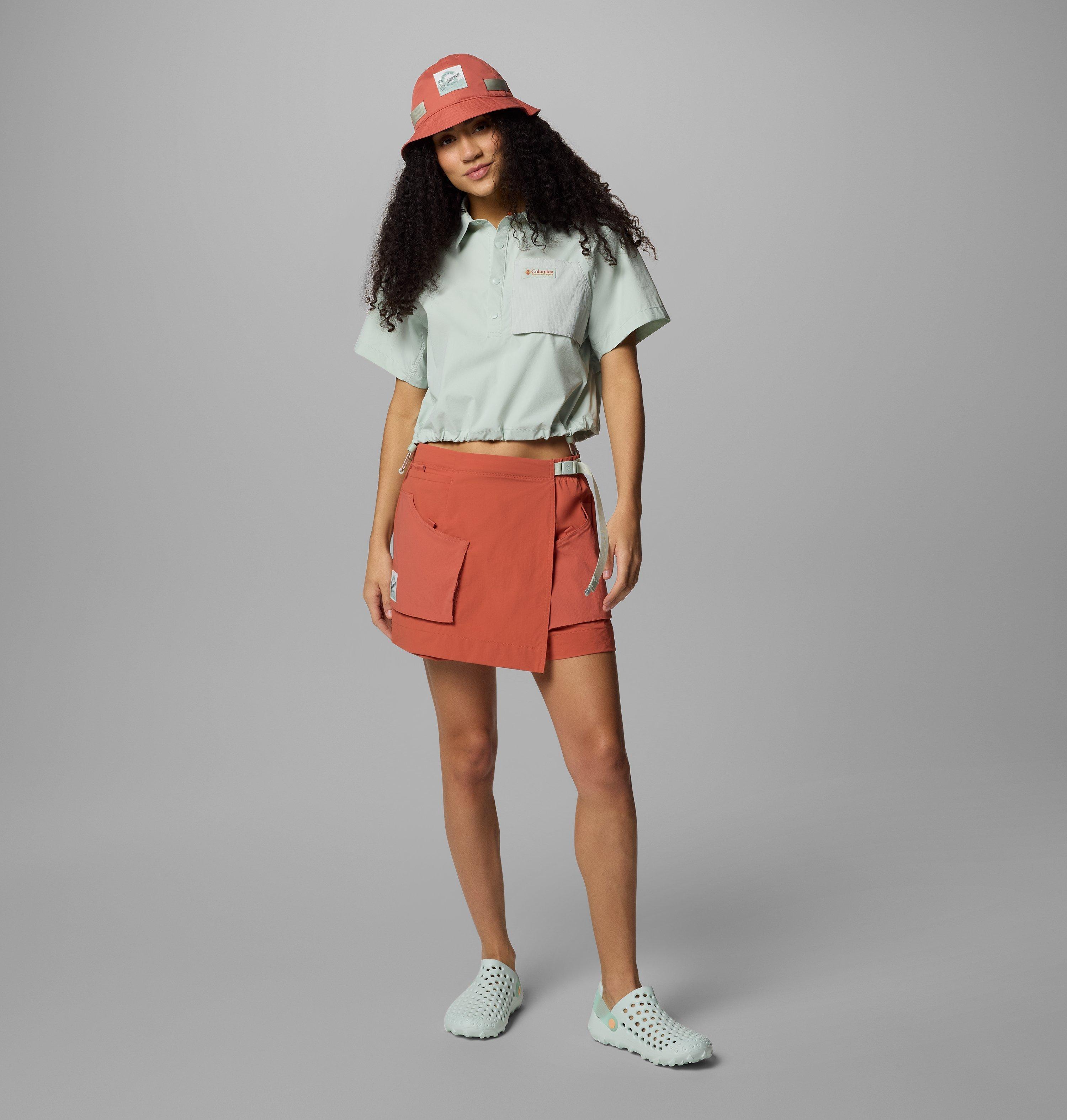 Women's Cove Beach Woven Cropped Short Sleeve Shirt 7