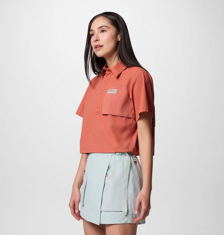 Camisa corta de manga corta Cove Beach para mujer, Color: Mars, image 3