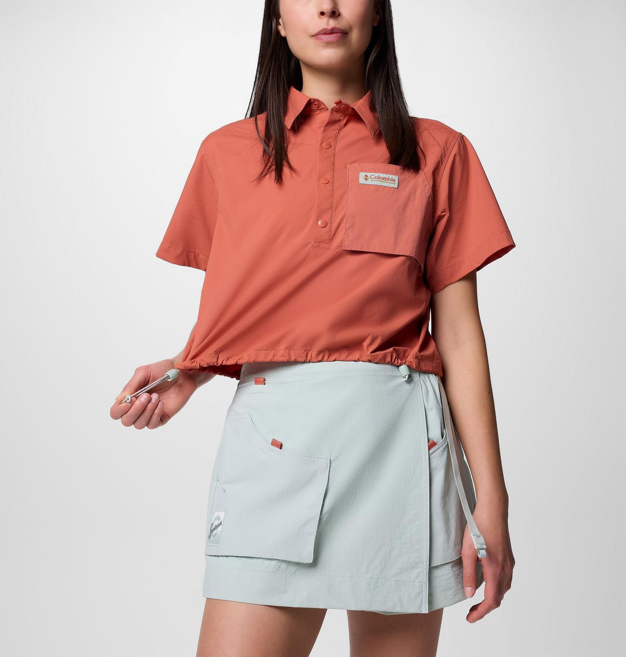Women's Cove Beach™ Woven Cropped Short Sleeve Shirt 6
