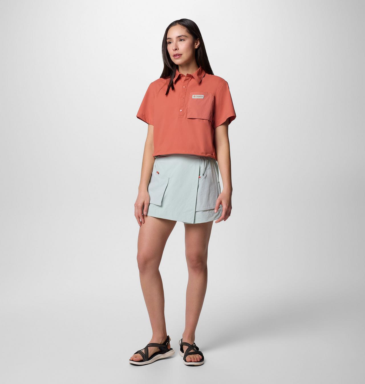 Women's Cove Beach™ Woven Cropped Short Sleeve Shirt 8