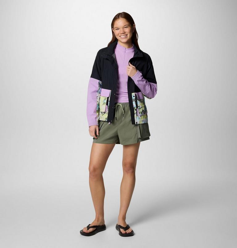 Women's PFG Open Water Cropped Quarter Zip Shirt, Color: Hydrangea, image 6