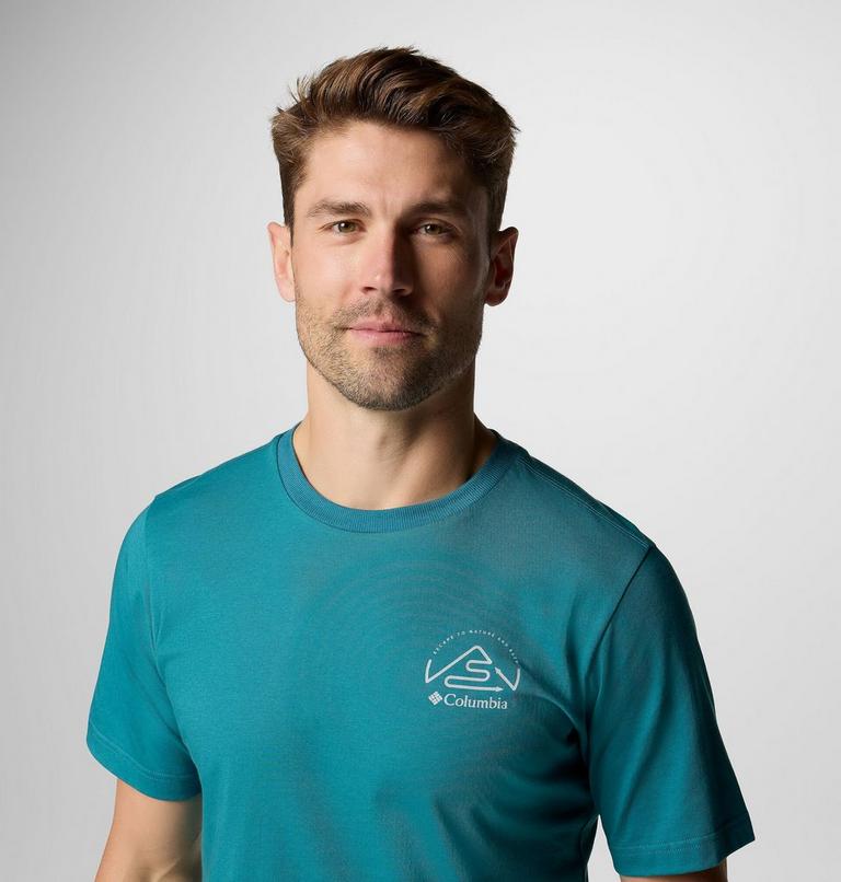 Camiseta técnica con estampado Tunnel Valley para hombre, Color: River Blue, Naturally Inclined, image 5