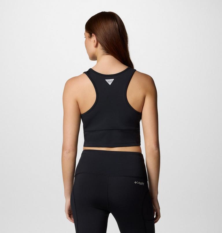 Women's PFG Open Water Cropped Tank Top, Color: Black, image 2