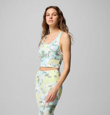 Canotta cropped PFG Open Water da donna, Color: Spring Yellow Wildblooms, image 3
