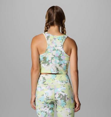 Women's PFG Open Water Cropped Tank Top, Color: Spring Yellow Wildblooms, image 2