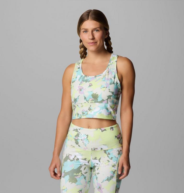 PFG Open Water gecropptes Tank-Top für Frauen, Color: Spring Yellow Wildblooms, image 1