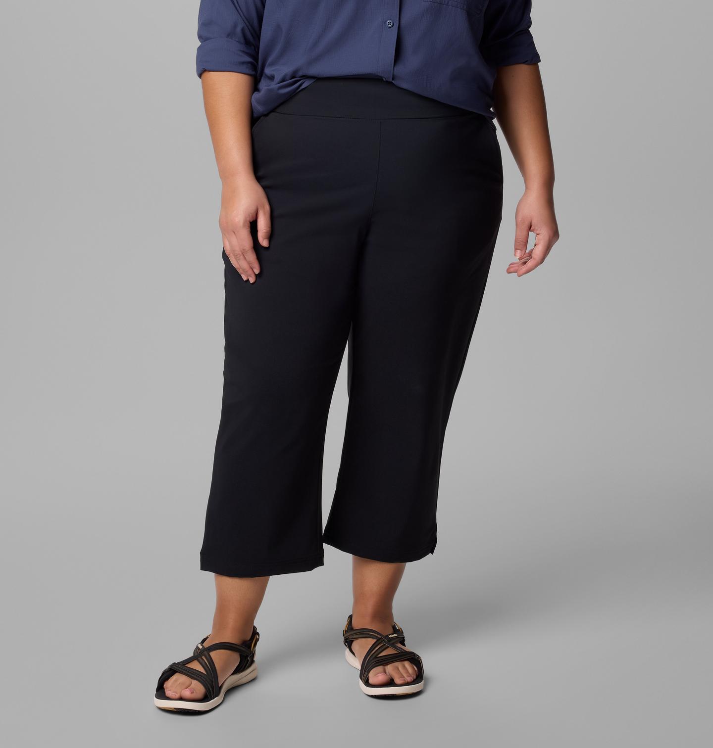 Женские брюки Columbia All Seasons Capris - Plus Size, цвет: Чёрный — фото 1