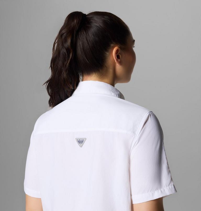 Women's PFG Open Water Short Sleeve Shirt, Color: White, image 5
