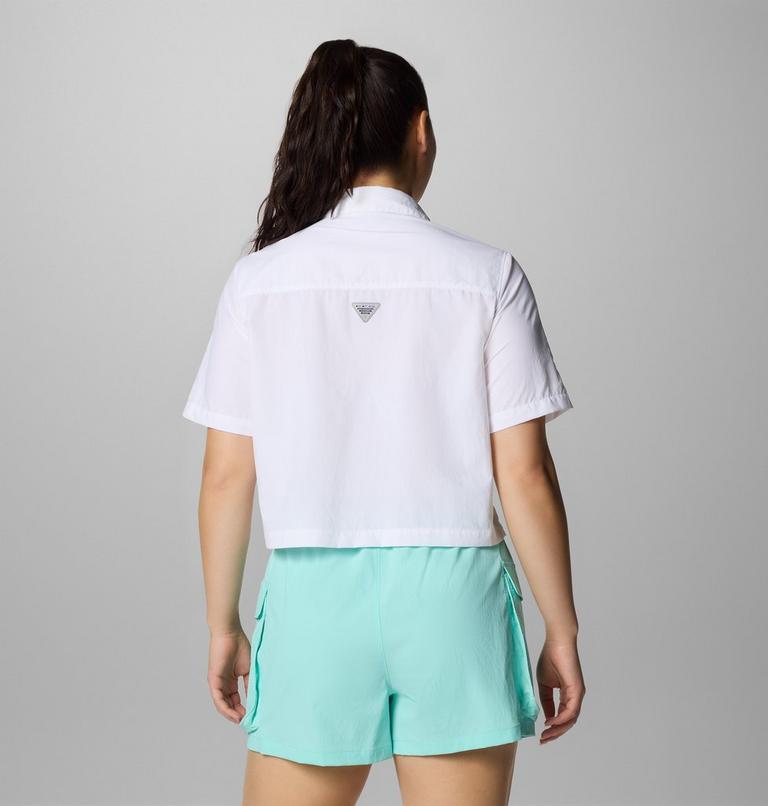 Women's PFG Open Water Short Sleeve Shirt, Color: White, image 2