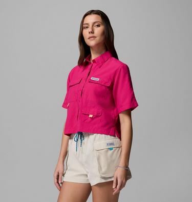 Women's PFG Open Water Short Sleeve Shirt, Color: Guava Pink, image 4