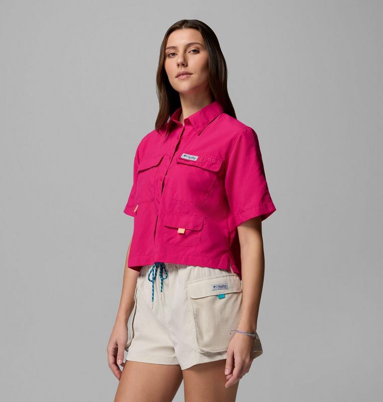 Women's PFG Open Water Short Sleeve Shirt, Color: Guava Pink, image 4