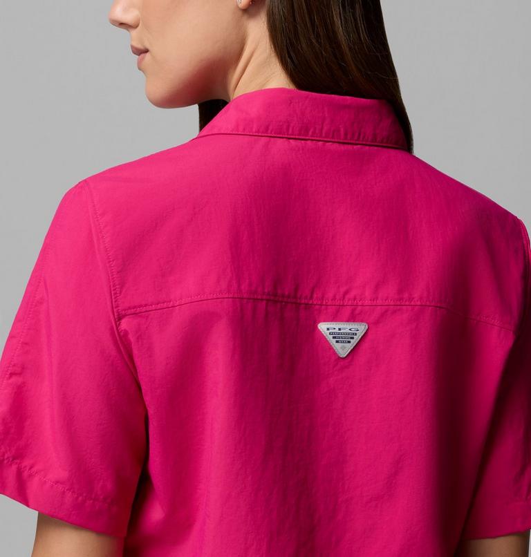 Women's PFG Open Water Short Sleeve Shirt, Color: Guava Pink, image 7