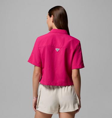 Women's PFG Open Water Short Sleeve Shirt, Color: Guava Pink, image 3