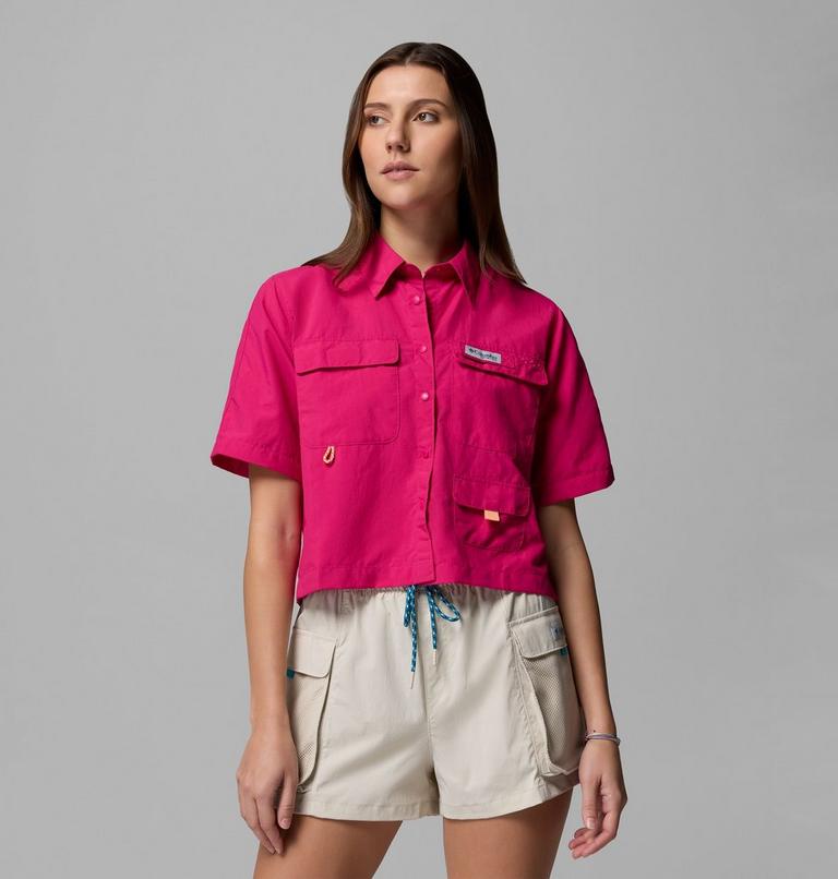 Women's PFG Open Water Short Sleeve Shirt, Color: Guava Pink, image 1
