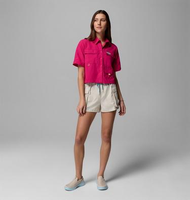 Women's PFG Open Water Short Sleeve Shirt, Color: Guava Pink, image 2