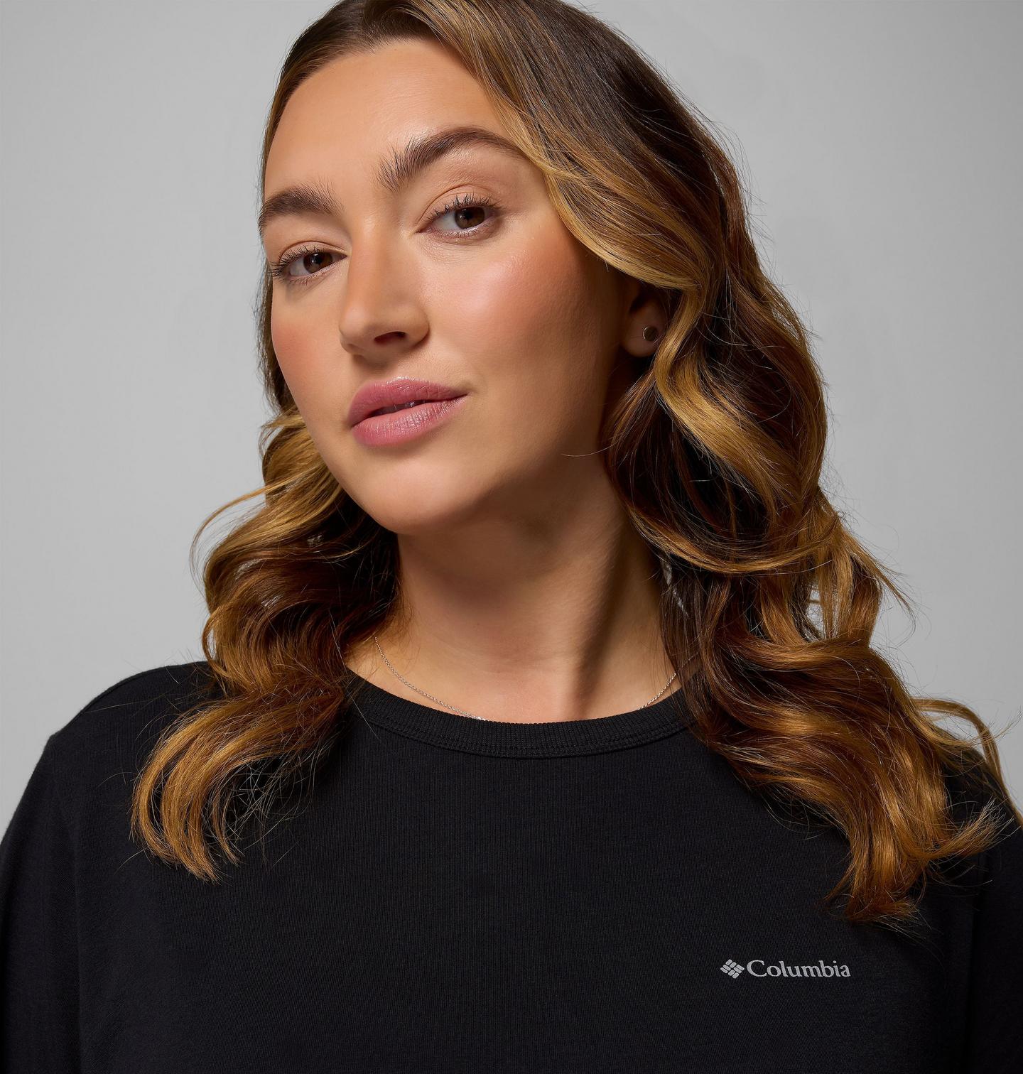 Женская рубашка Columbia Sun Trek Short Sleeve Shirt II - Plus Size, цвет: Чёрный — фото 4