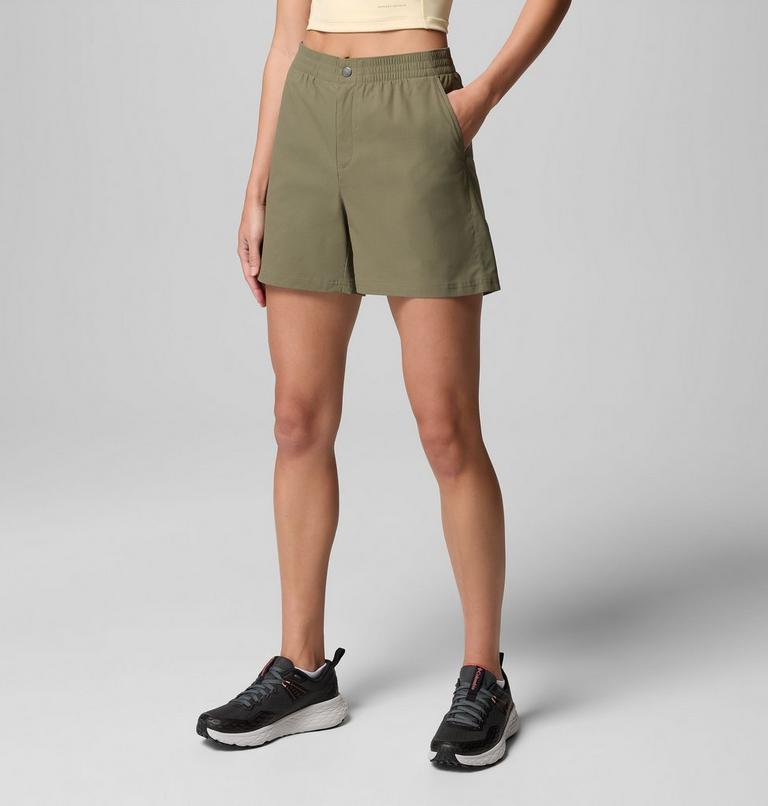 Women's Cedar Crest Hiking Shorts, Color: Stone Green, image 3