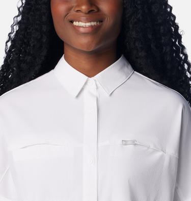 Women's Boundless Trek II Short Sleeve Button Up, Color: White, image 8