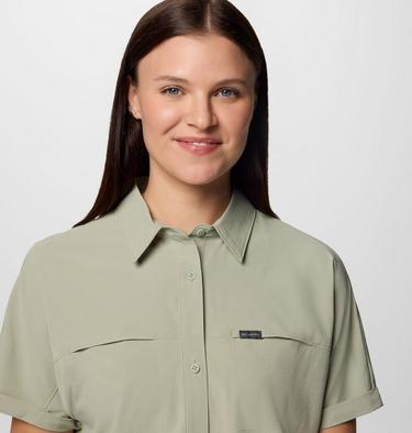 Women's Boundless Trek II Short Sleeve Button Up, Color: Safari, image 4