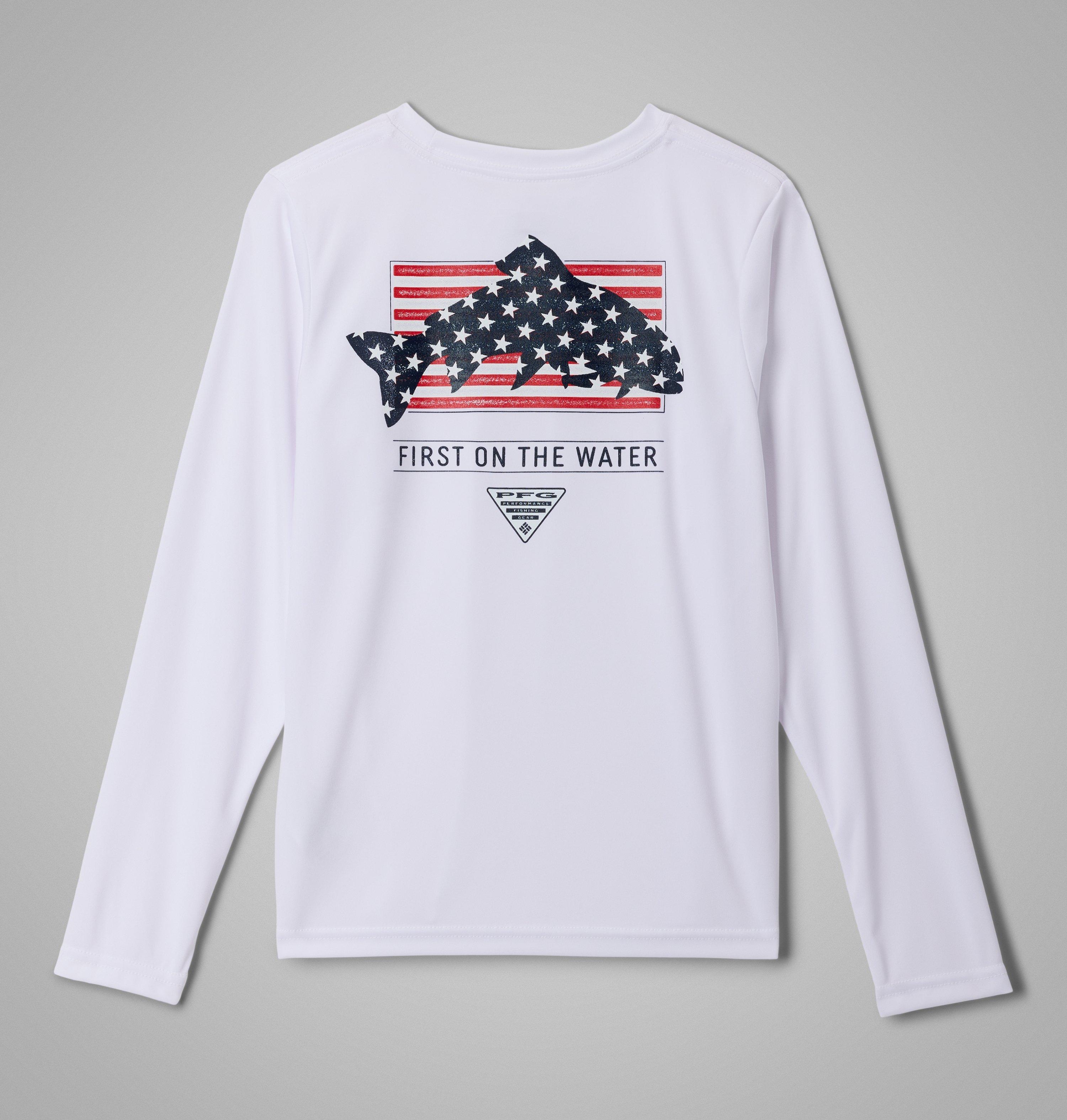 Boys' PFG Terminal Tackle Fins and Stripes Long Sleeve Shirt