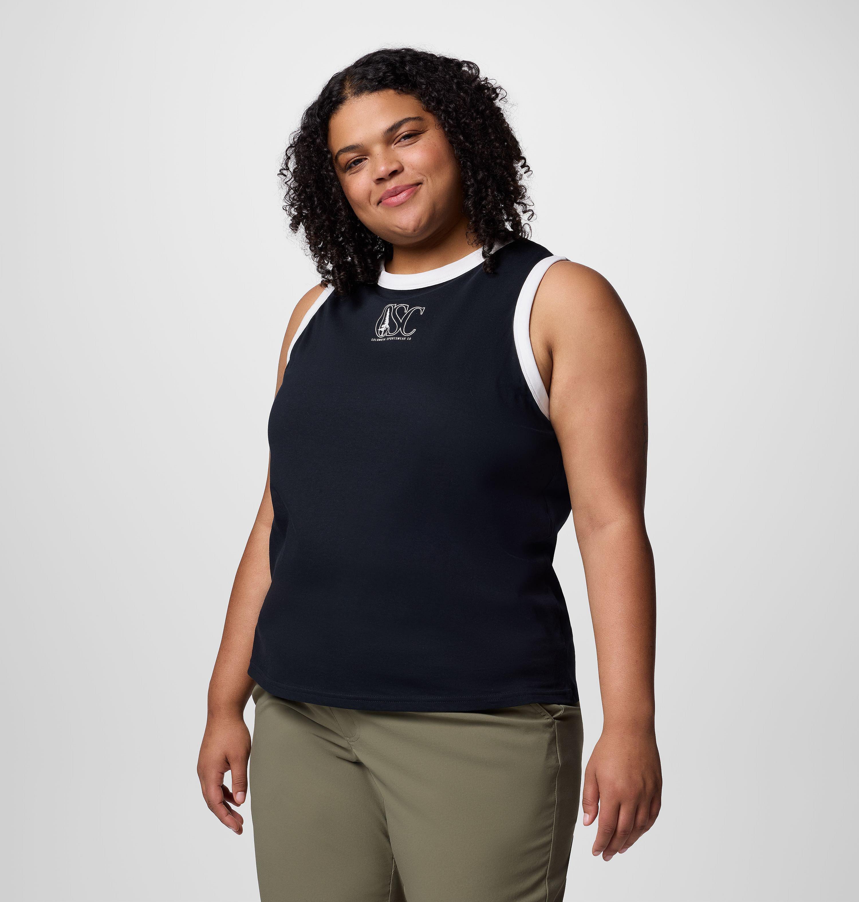 Women's Rolling Bend Graphic Ringer Tank - Plus Size 3