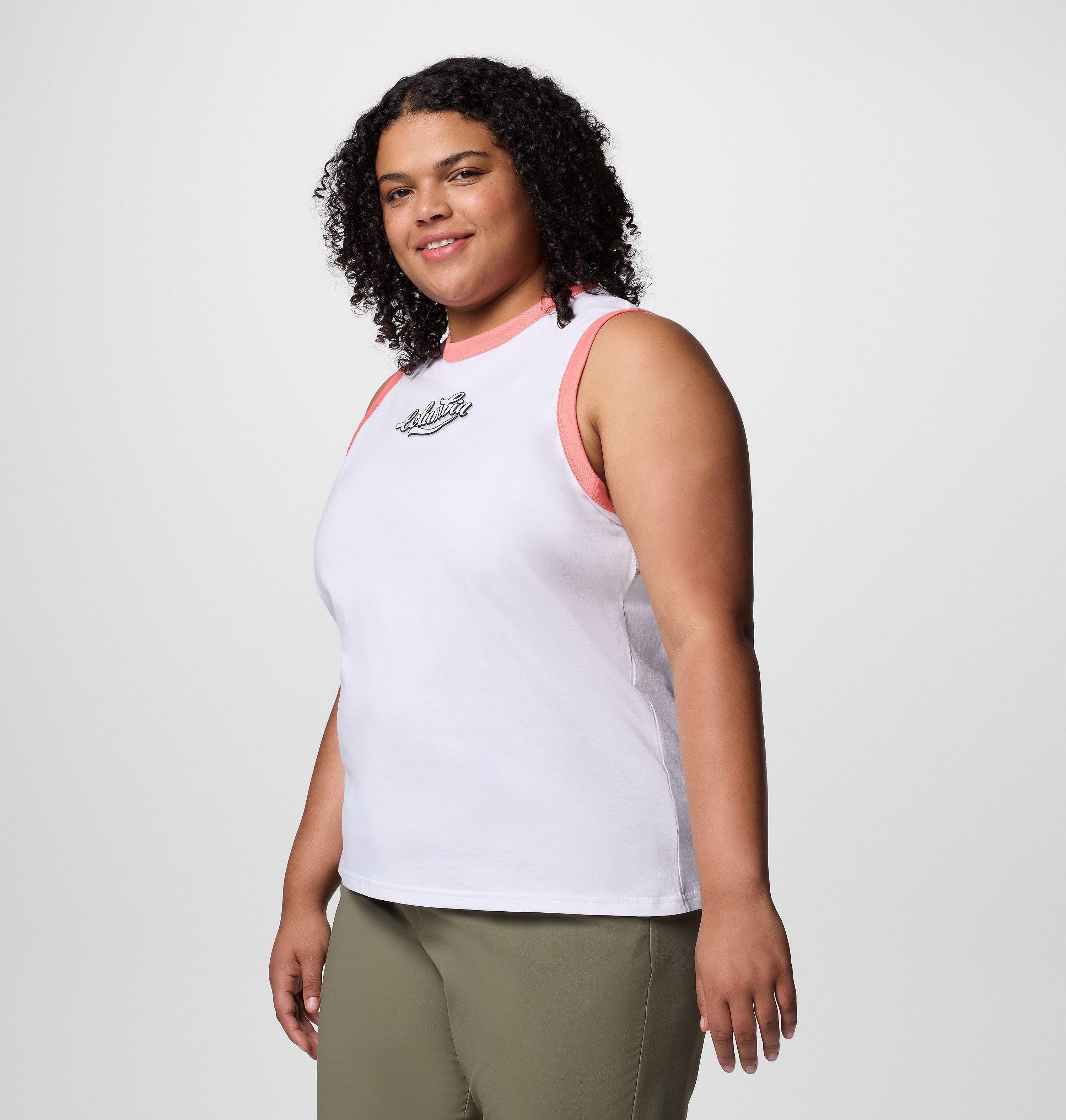 Women's Rolling Bend Graphic Ringer Tank - Plus Size 3