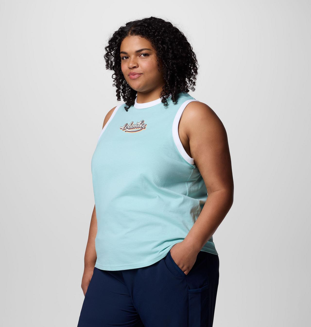 Women's Rolling Bend™ Graphic Ringer Tank - Plus Size 3