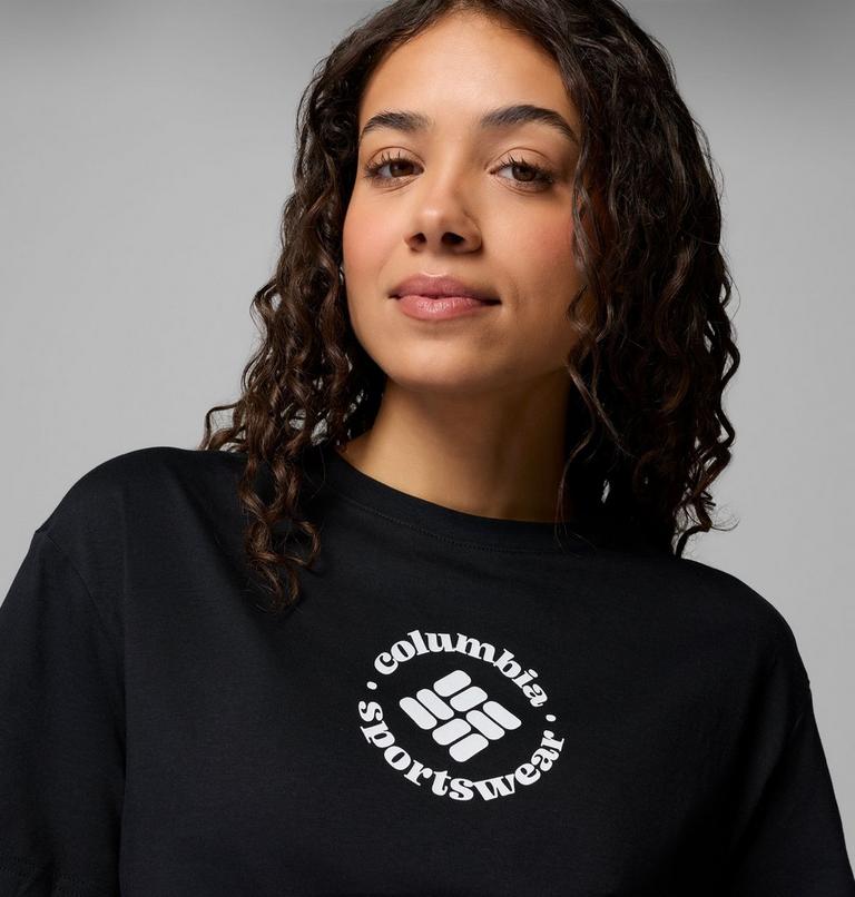 Women's Rolling Bend Graphic Relaxed Crop T-Shirt, Color: Black, Gem Focused, image 5