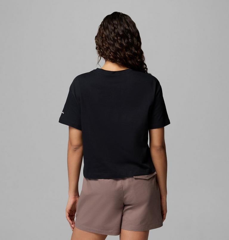 Women's Rolling Bend Graphic Relaxed Crop T-Shirt, Color: Black, Gem Focused, image 3