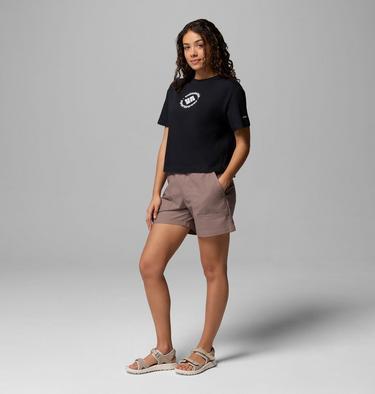 Women's Rolling Bend Graphic Relaxed Crop T-Shirt, Color: Black, Gem Focused, image 8