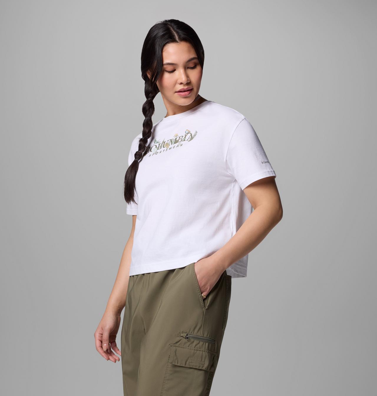 Women's Rolling Bend™ Graphic Relaxed Crop Short Sleeve Shirt | 100 | L 3
