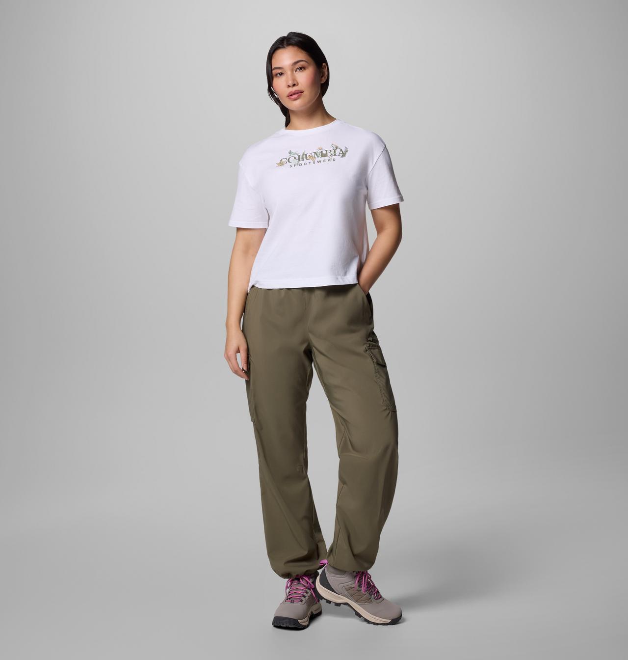 Women's Rolling Bend™ Graphic Relaxed Crop Short Sleeve Shirt | 100 | L 5