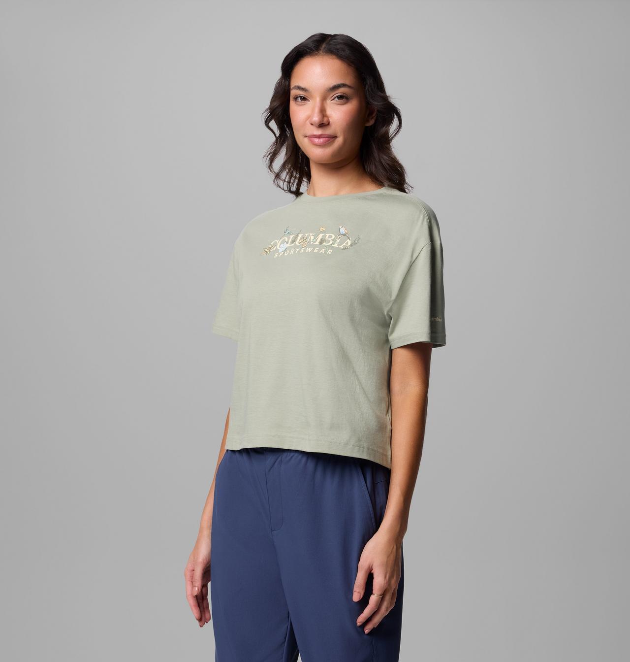 Women's Rolling Bend™ Graphic Relaxed Crop Short Sleeve Shirt | 348 | L 3
