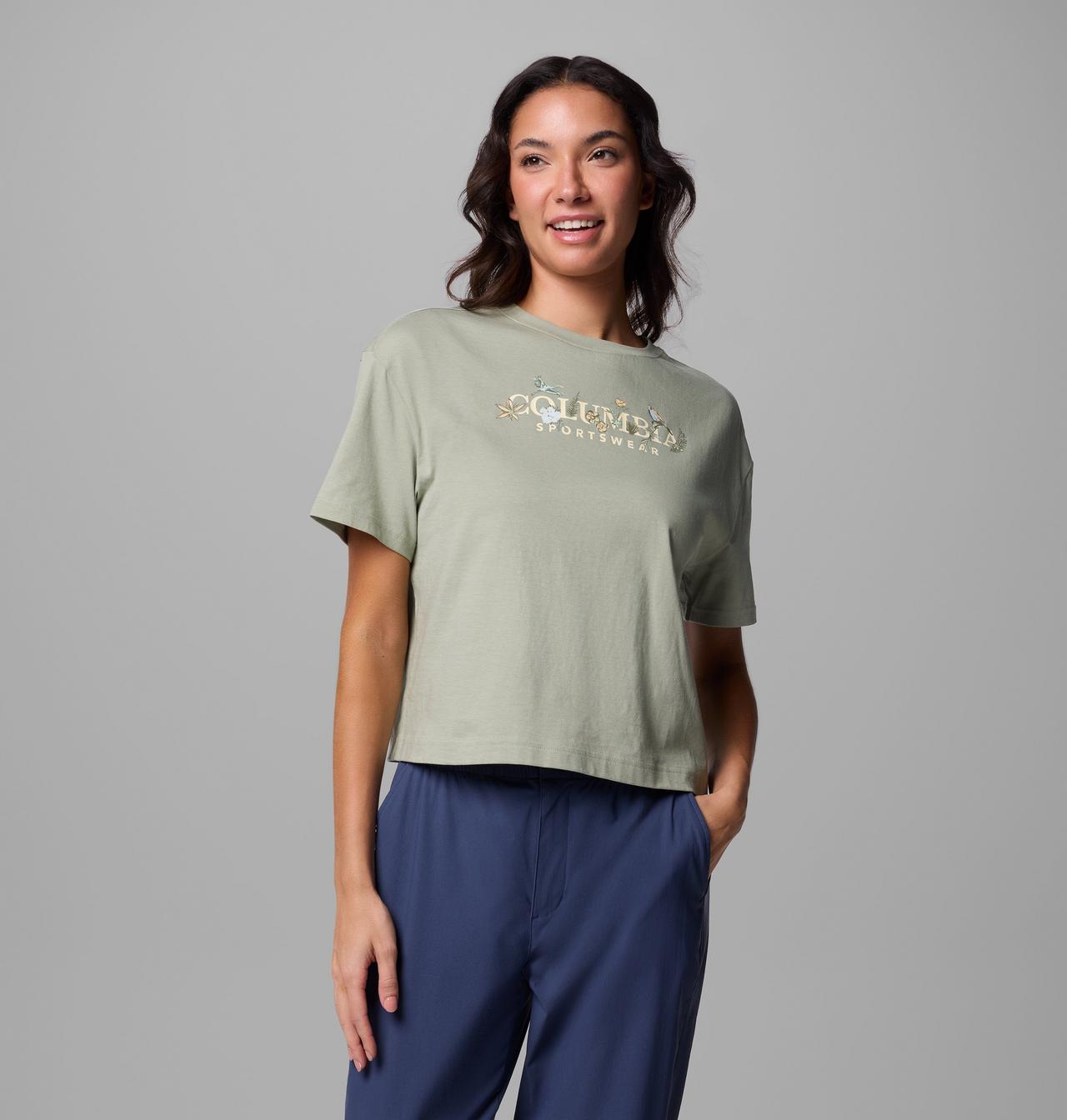 Women's Rolling Bend™ Graphic Relaxed Crop Short Sleeve Shirt | 348 | L 1