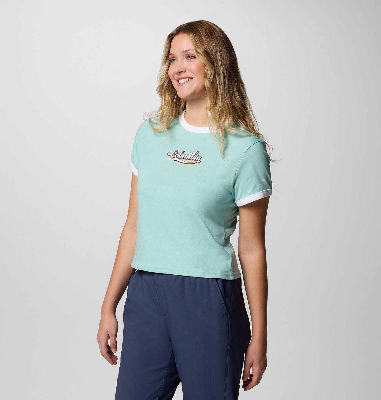 Femme T-shirt rétro à imprimé graphique Rolling Bend™ 3