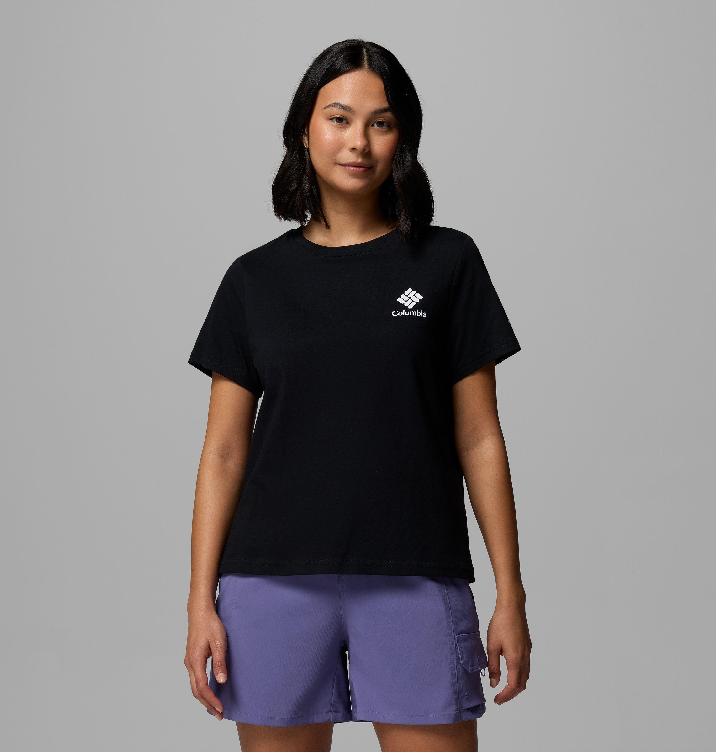 Columbia Sportswear Women's Black Columbia - Rolling Bend™ Graphic T-Shirt - Stacked Gem Mini Large