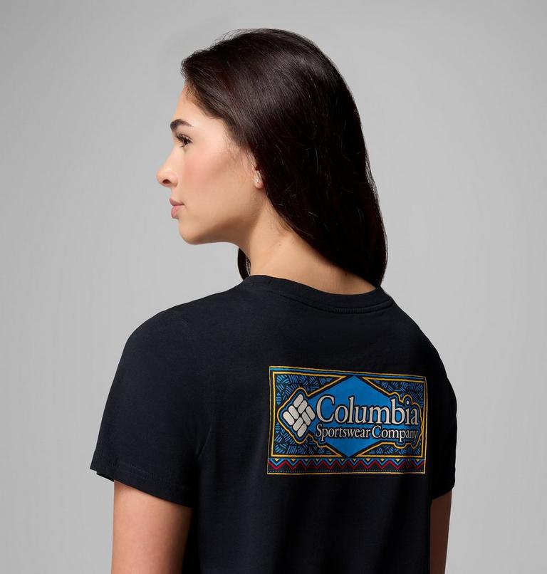 Women's Rolling Bend Graphic Short Sleeve Shirt, Color: Black, Framed Diamond, image 6