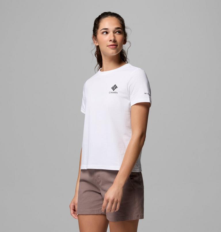 Women's Rolling Bend Graphic T-Shirt, Color: White, Stacked Gem Mini, image 4