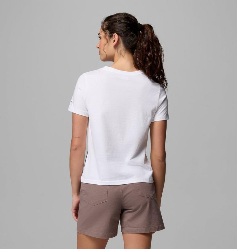 Women's Rolling Bend Graphic T-Shirt, Color: White, Stacked Gem Mini, image 3