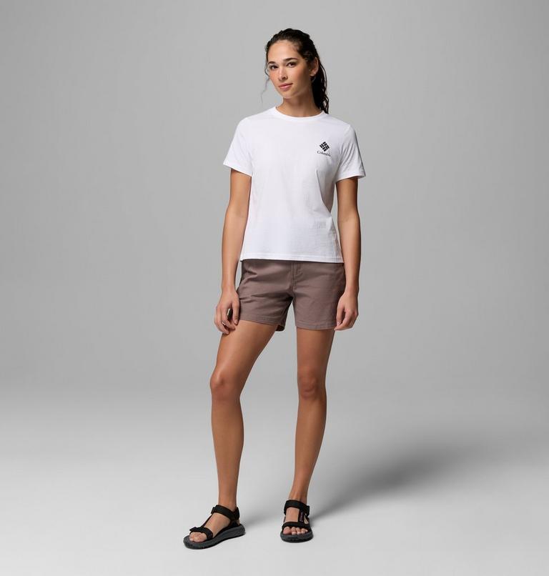 Women's Rolling Bend Graphic T-Shirt, Color: White, Stacked Gem Mini, image 2