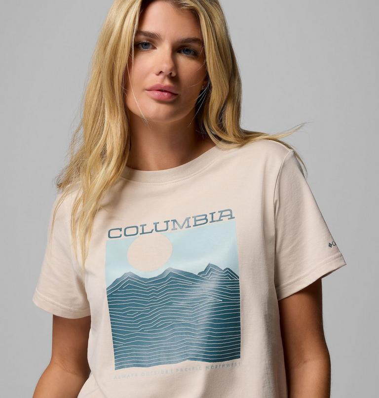 Women's Rolling Bend Graphic T-Shirt, Color: Dark Stone, Framed Linescape, image 5