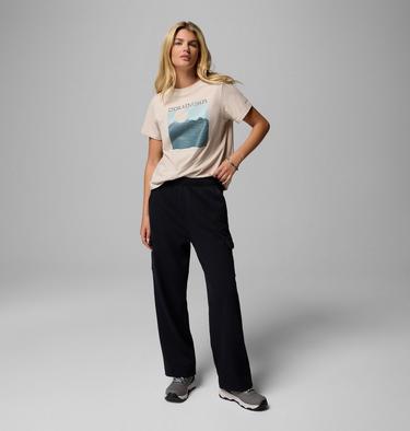 Women's Rolling Bend Graphic Short Sleeve Shirt, Color: Dark Stone, Framed Linescape, image 16