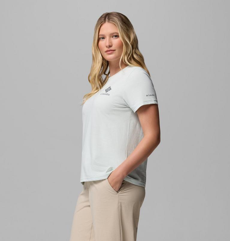 Women's Rolling Bend Graphic T-Shirt, Color: Tea Light, Stacked Gem Mini, image 4