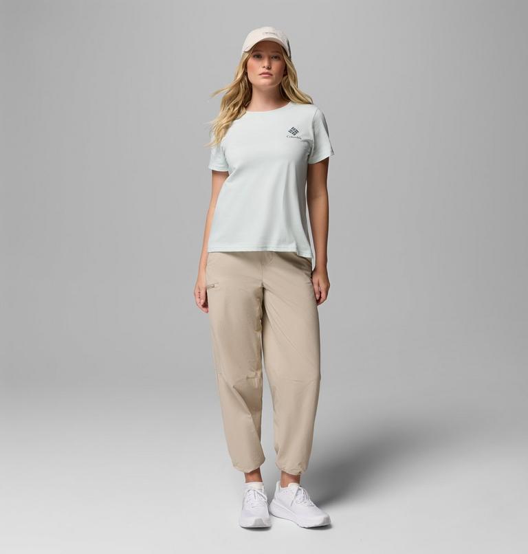 Women's Rolling Bend Graphic T-Shirt, Color: Tea Light, Stacked Gem Mini, image 2